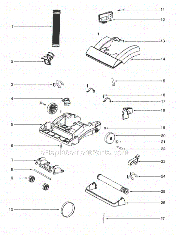 sanitaire vacuum parts diagram