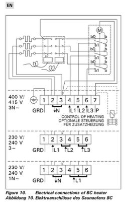 sauna heater wiring diagram