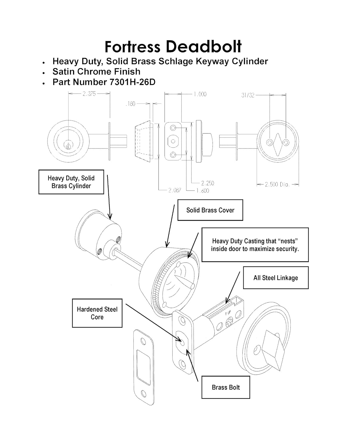 schlage deadbolt parts diagram