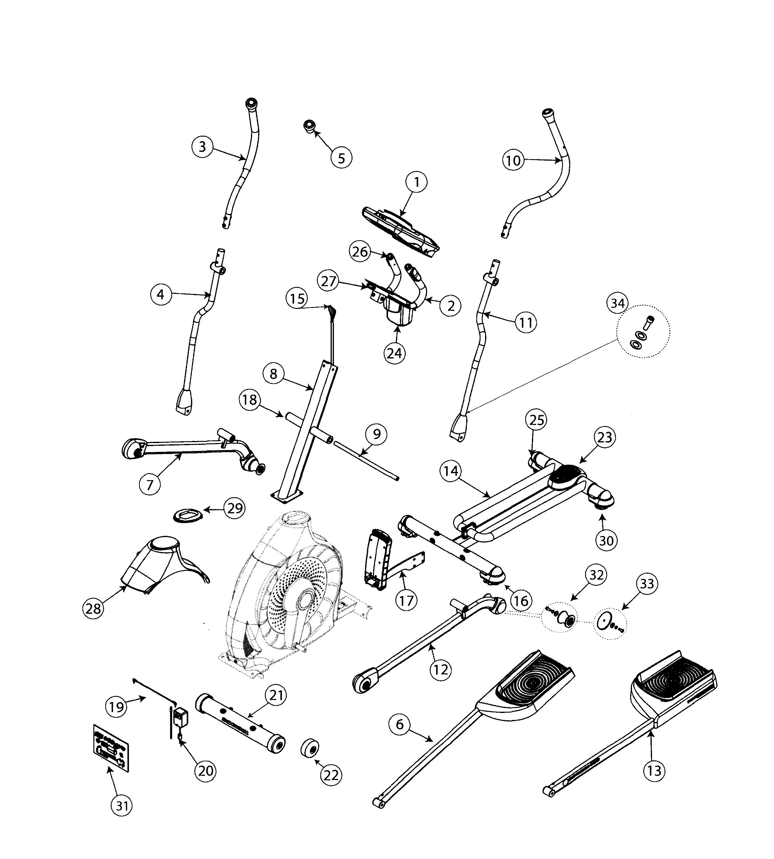 schwinn airdyne parts diagram