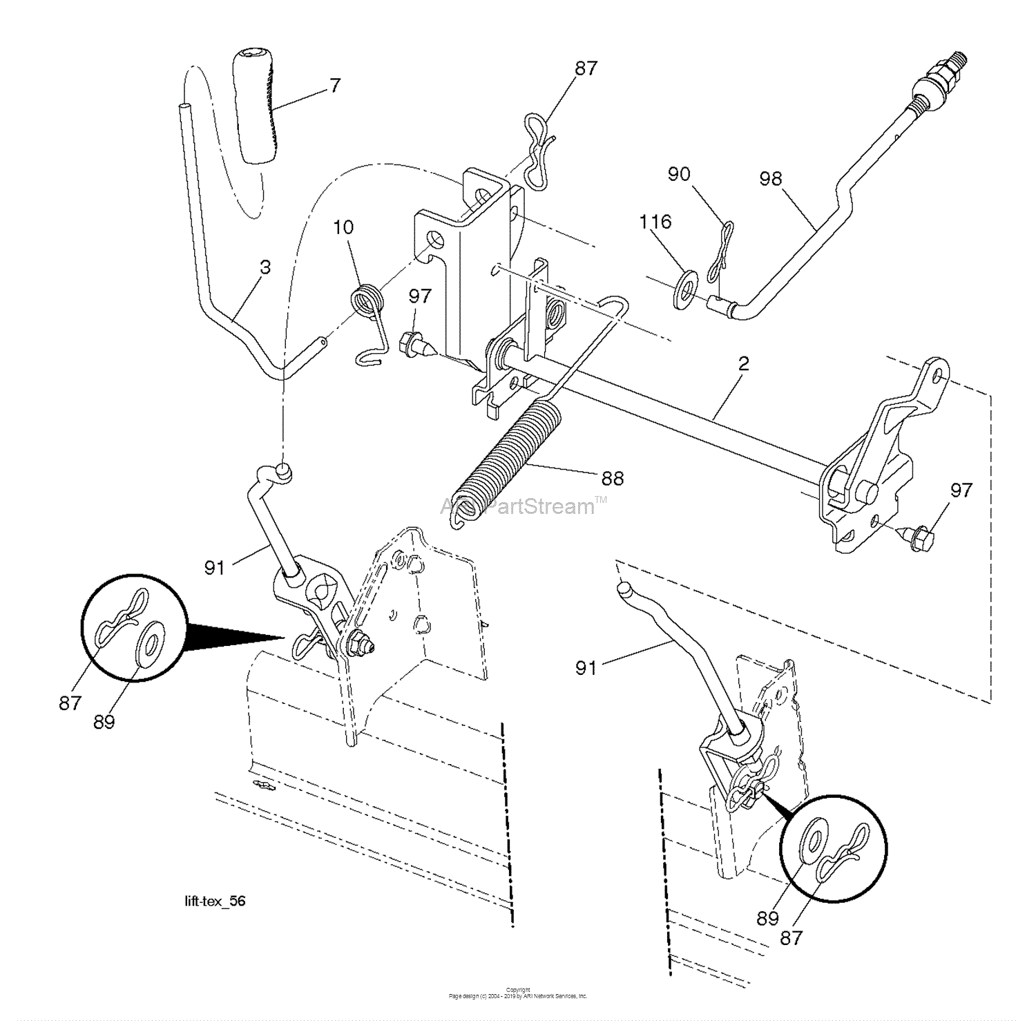 scotts s1642 drive belt diagram