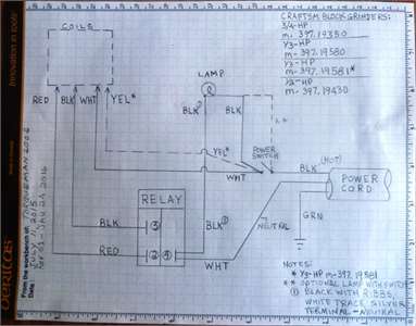 sears bench grinder 397 19671 wiring diagram