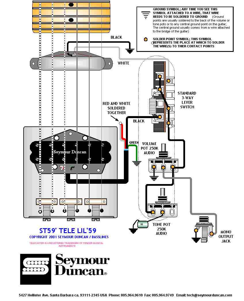 seymour duncan hot rails bridge pickup wiring diagram