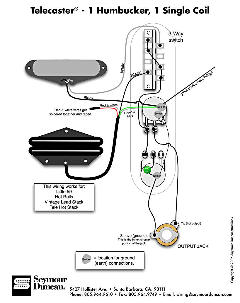 seymour duncan hot rails bridge pickup wiring diagram