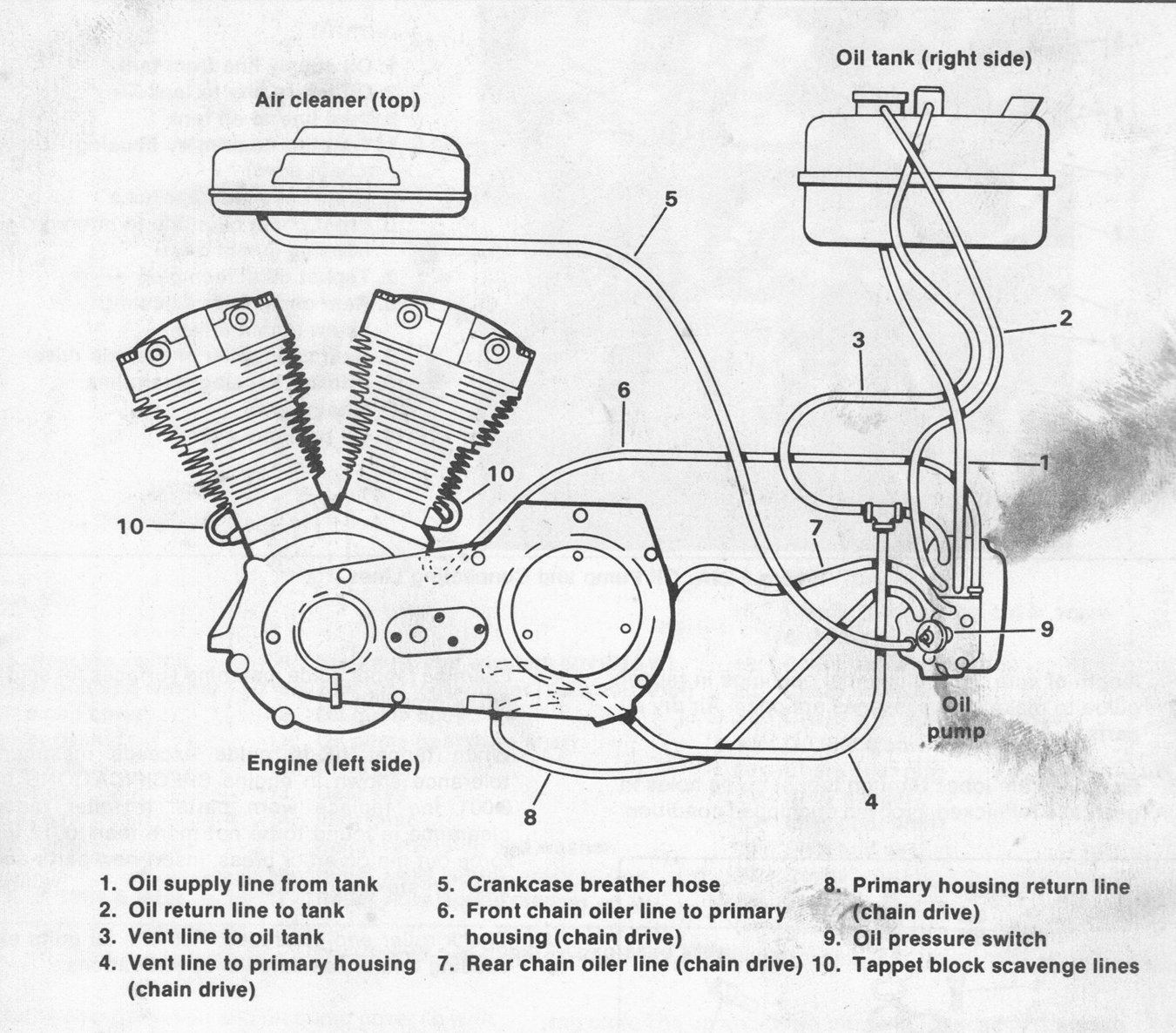 shovelhead oil line routing