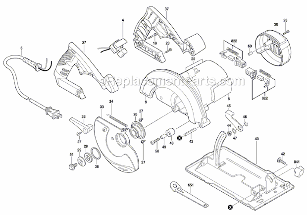 skil saw parts diagram