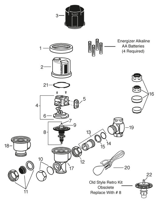 sloan flush valve diagram