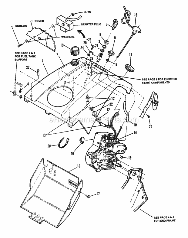 snapper i524 snowblower parts diagram