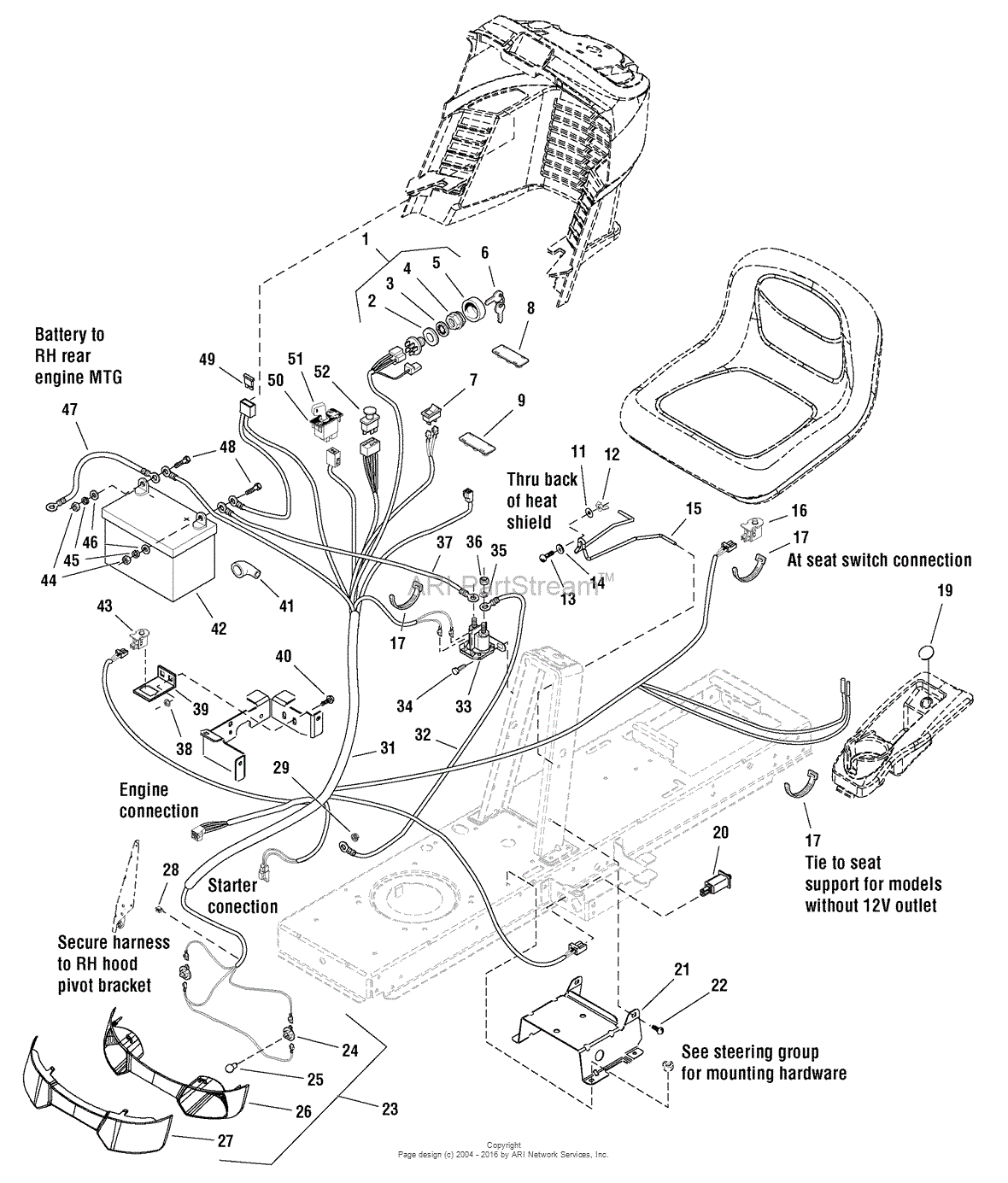 snapper lt125 belt diagram