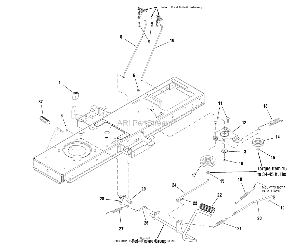 snapper lt125 belt diagram