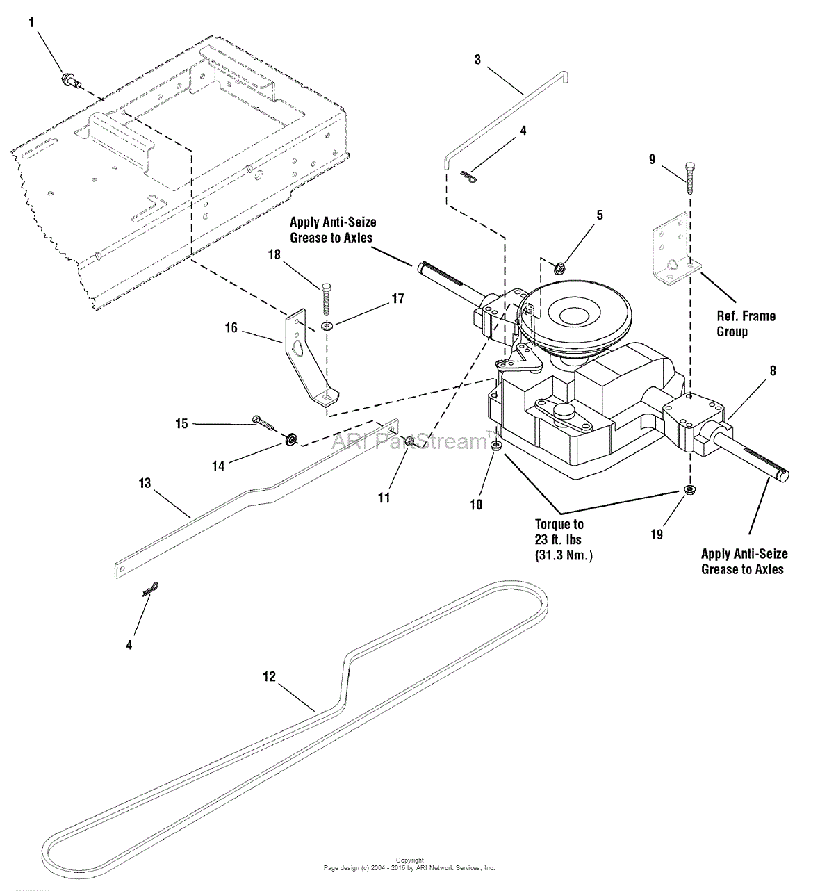 snapper lt125 belt diagram