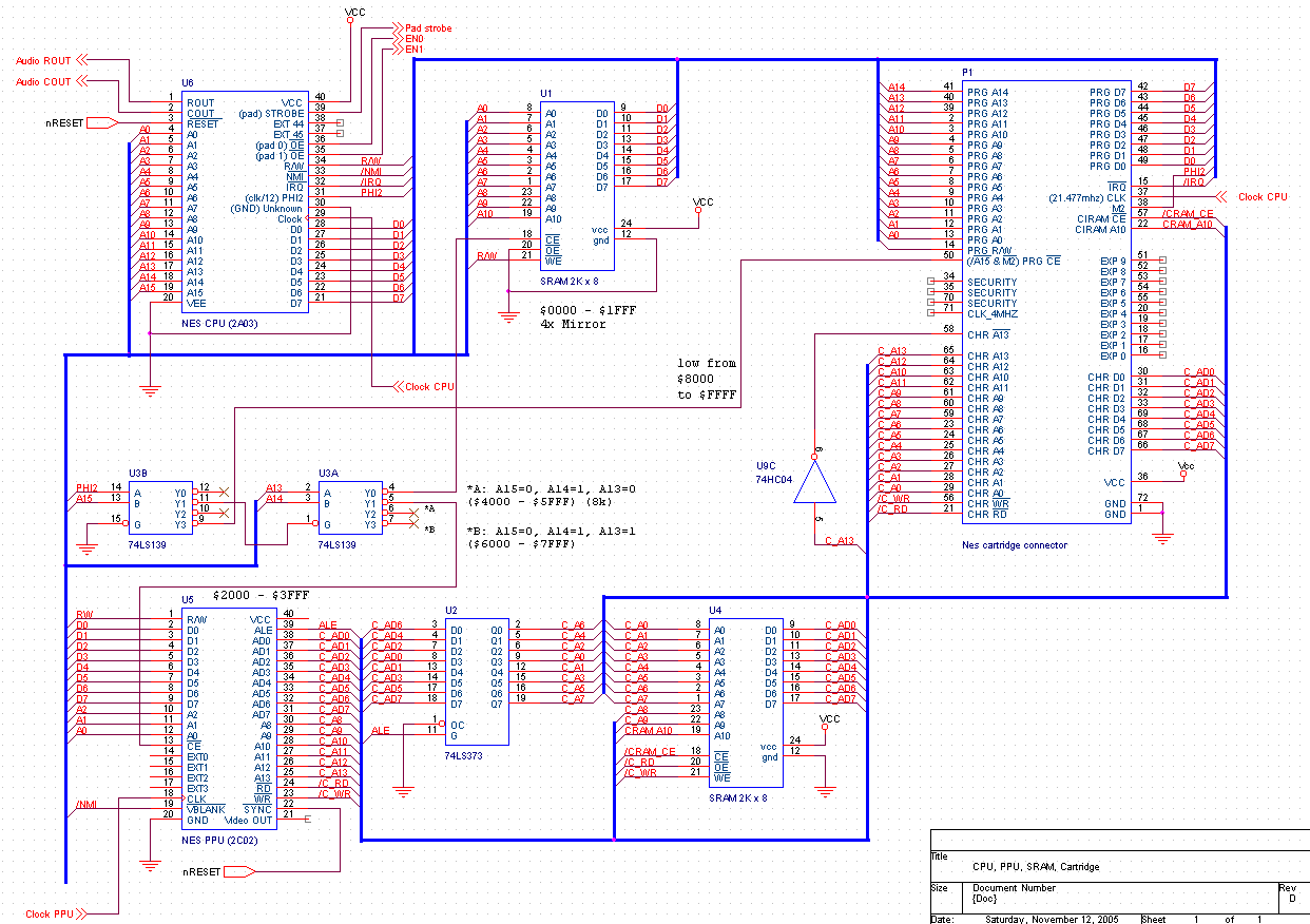 snes motherboard diagram