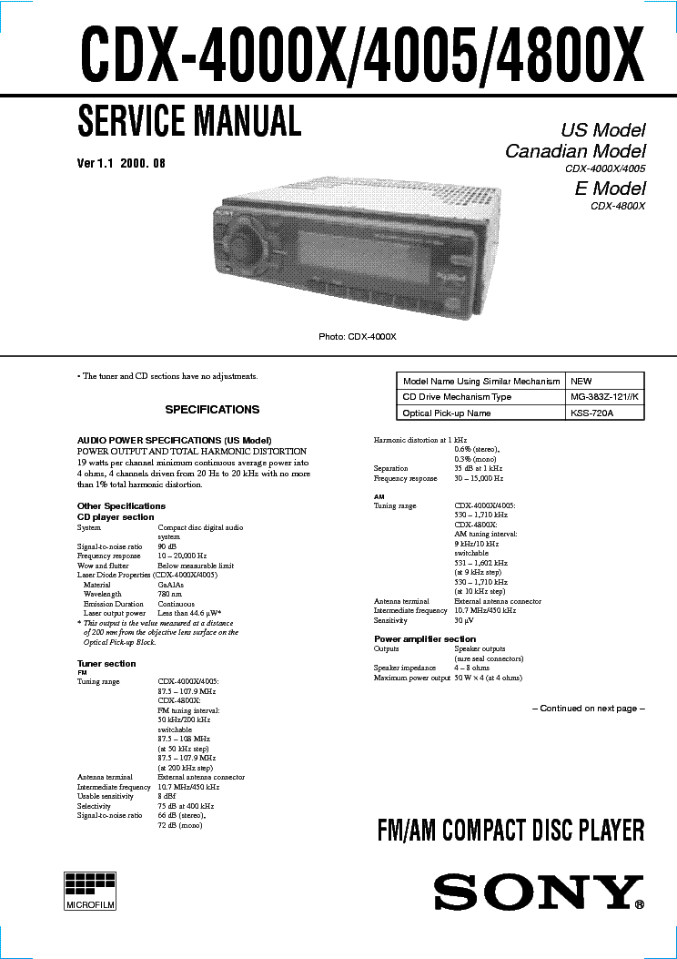 sony cdx 4250 wiring diagram