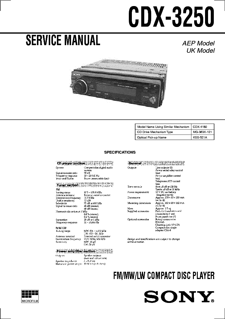 sony cdx gt100 wiring diagram