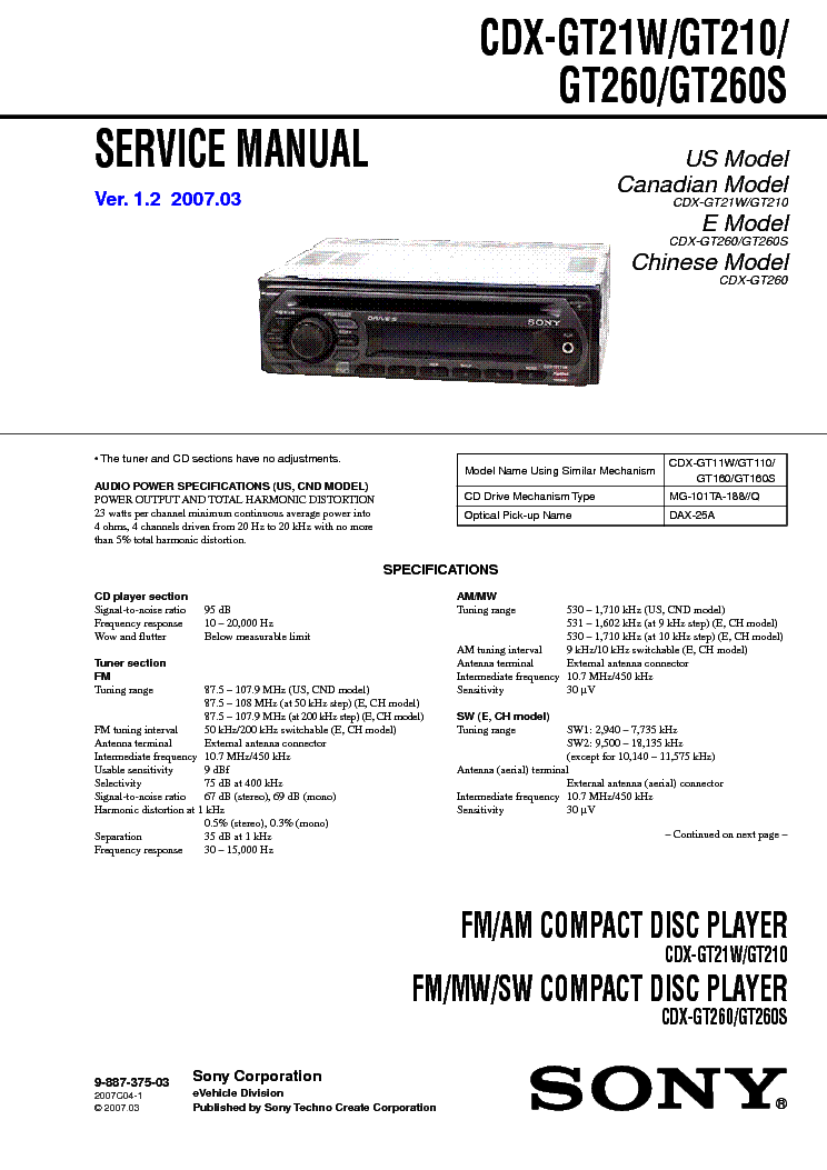 sony cdx gt570 wiring diagram