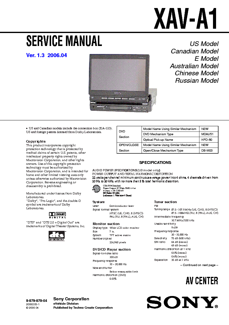 sony xav a1 wiring diagram