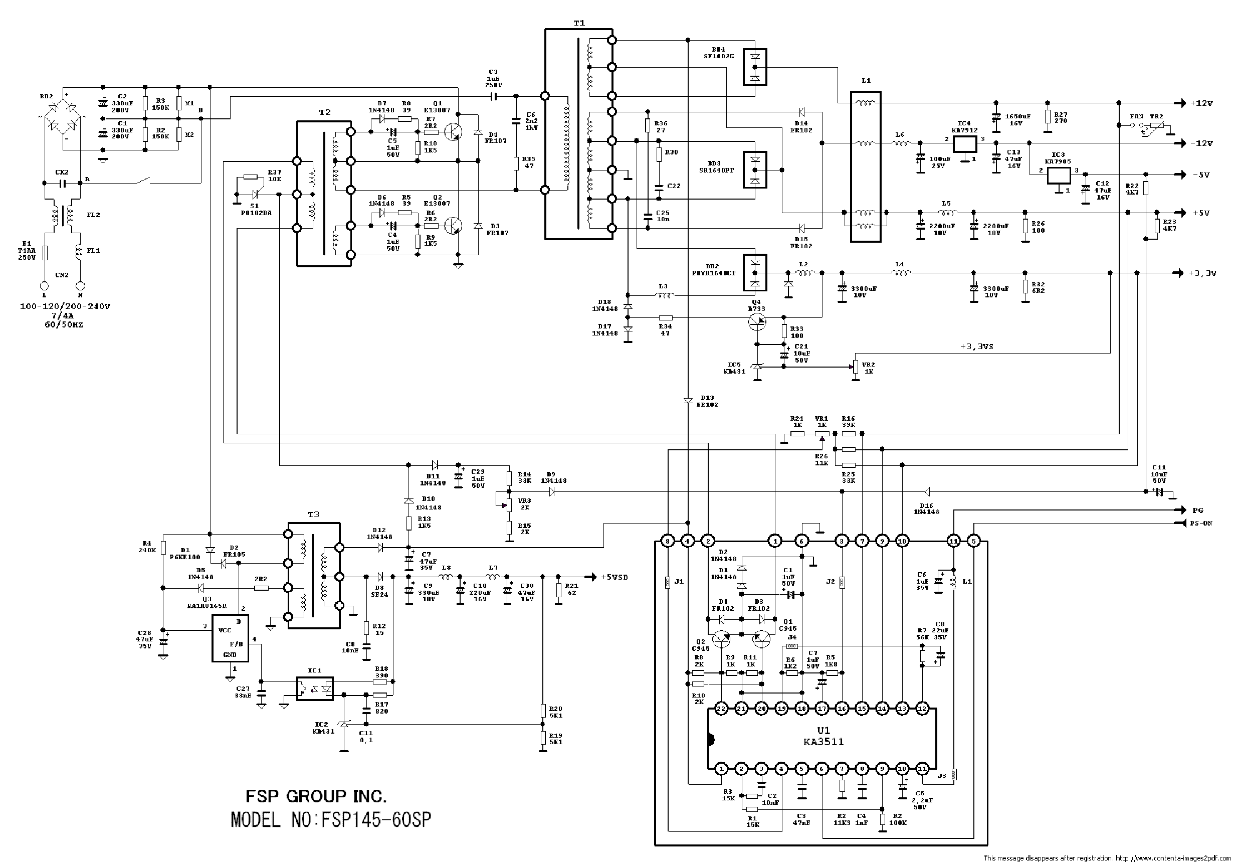 sparkle power supply fsp250-61gn wiring diagram