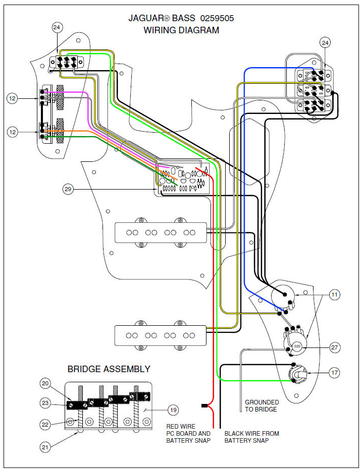 squier fender p bass wiring diagram