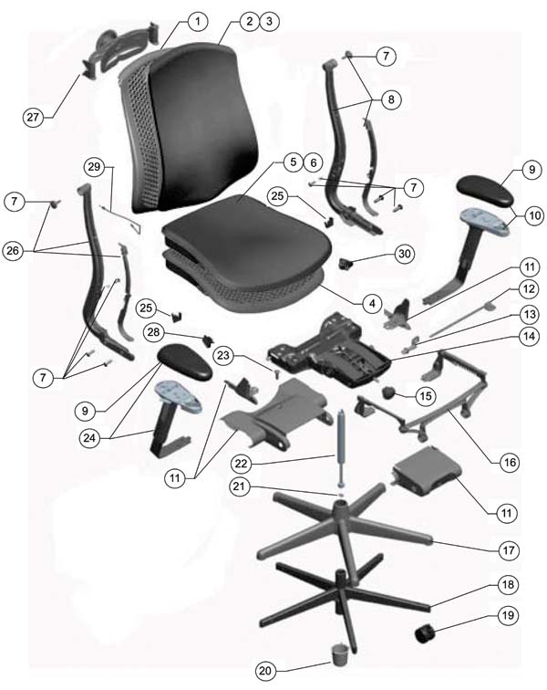 steelcase leap chair parts diagram