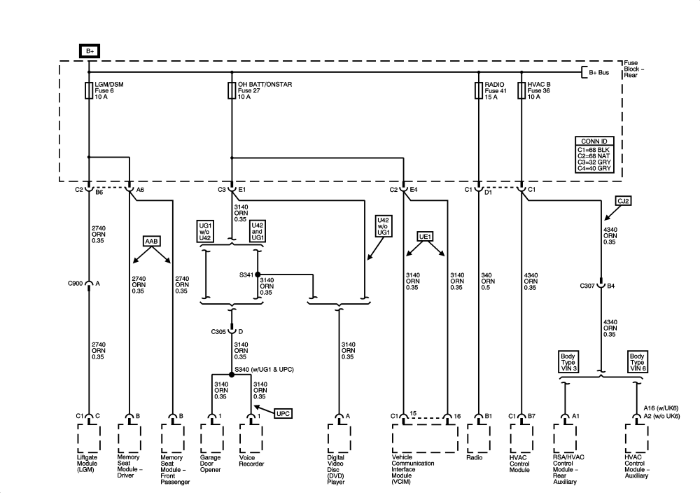 stereo wiring diagram with onstar 2004 bravada