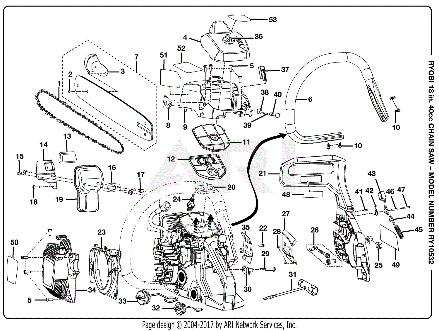 stihl 021 chainsaw parts diagram