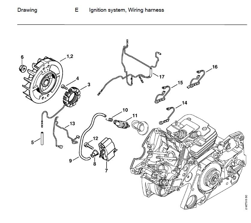 stihl 023 chainsaw parts diagram