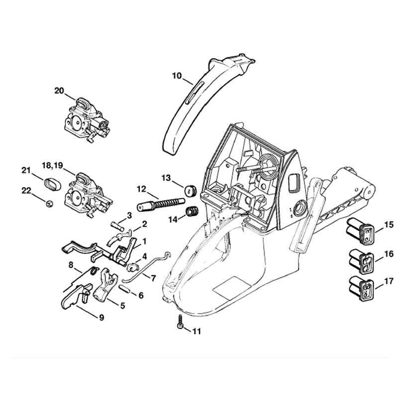 stihl 023 chainsaw parts diagram