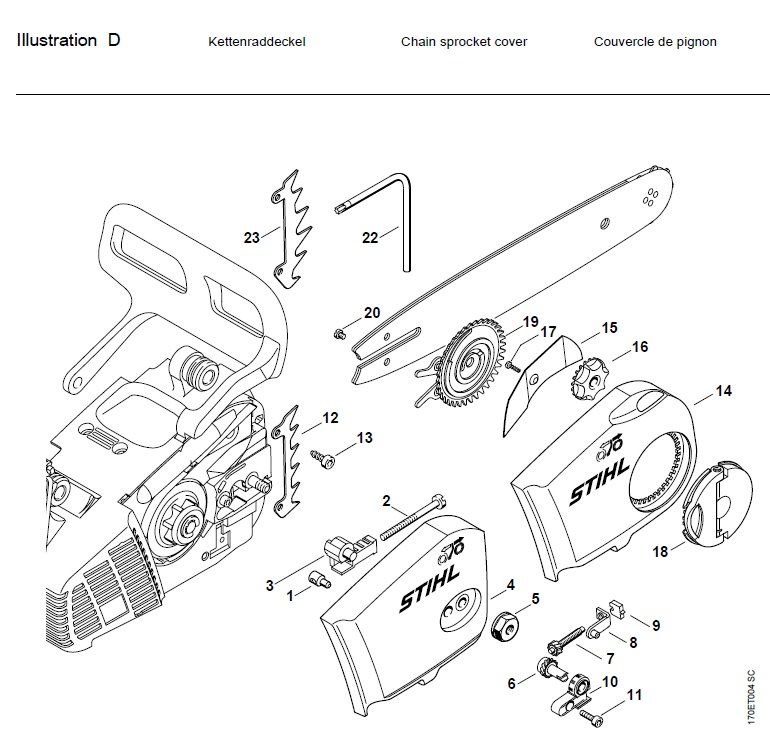 stihl 023 chainsaw parts diagram