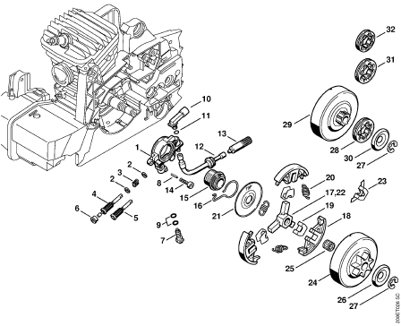 stihl 029 fuel line diagram