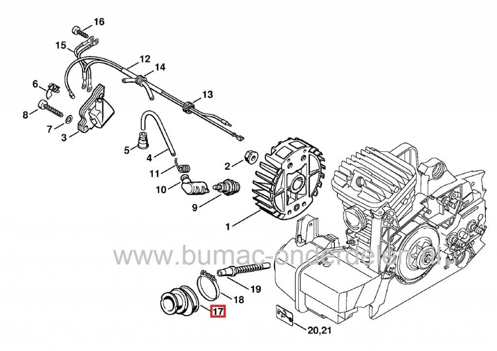 stihl 029 fuel line diagram