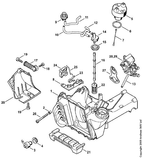 stihl 029 parts list diagram