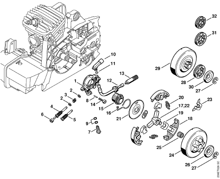stihl 039 chainsaw parts diagram