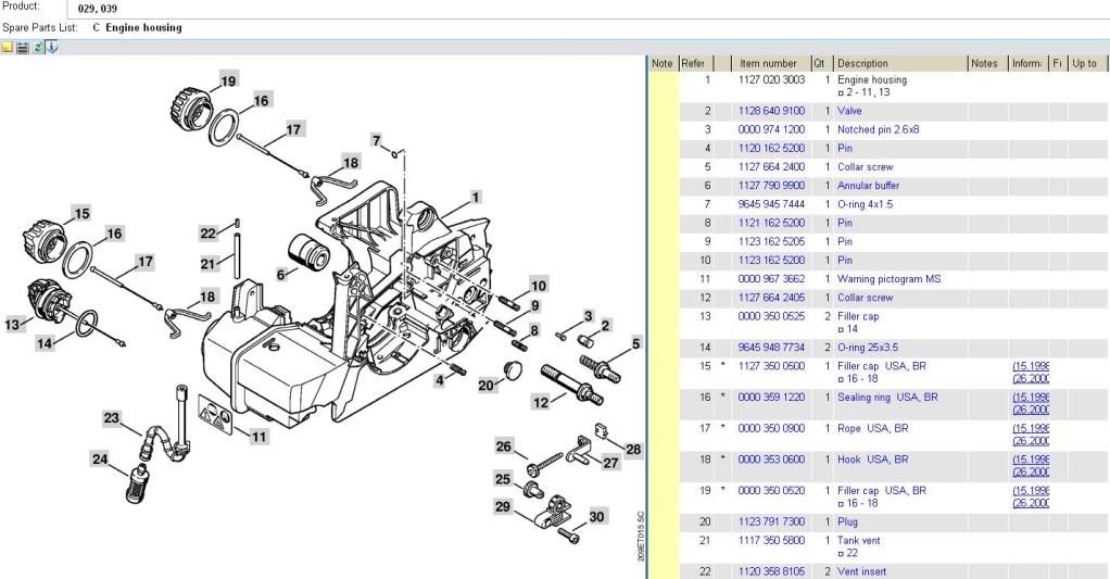 stihl 039 parts diagram