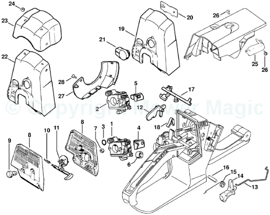 stihl chainsaw 029 super parts diagram