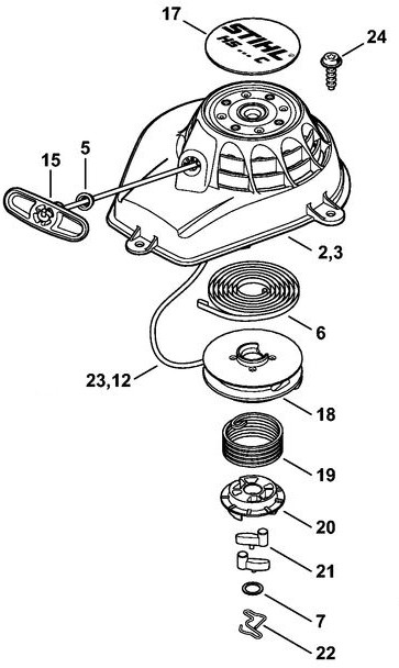 stihl hs56c parts diagram