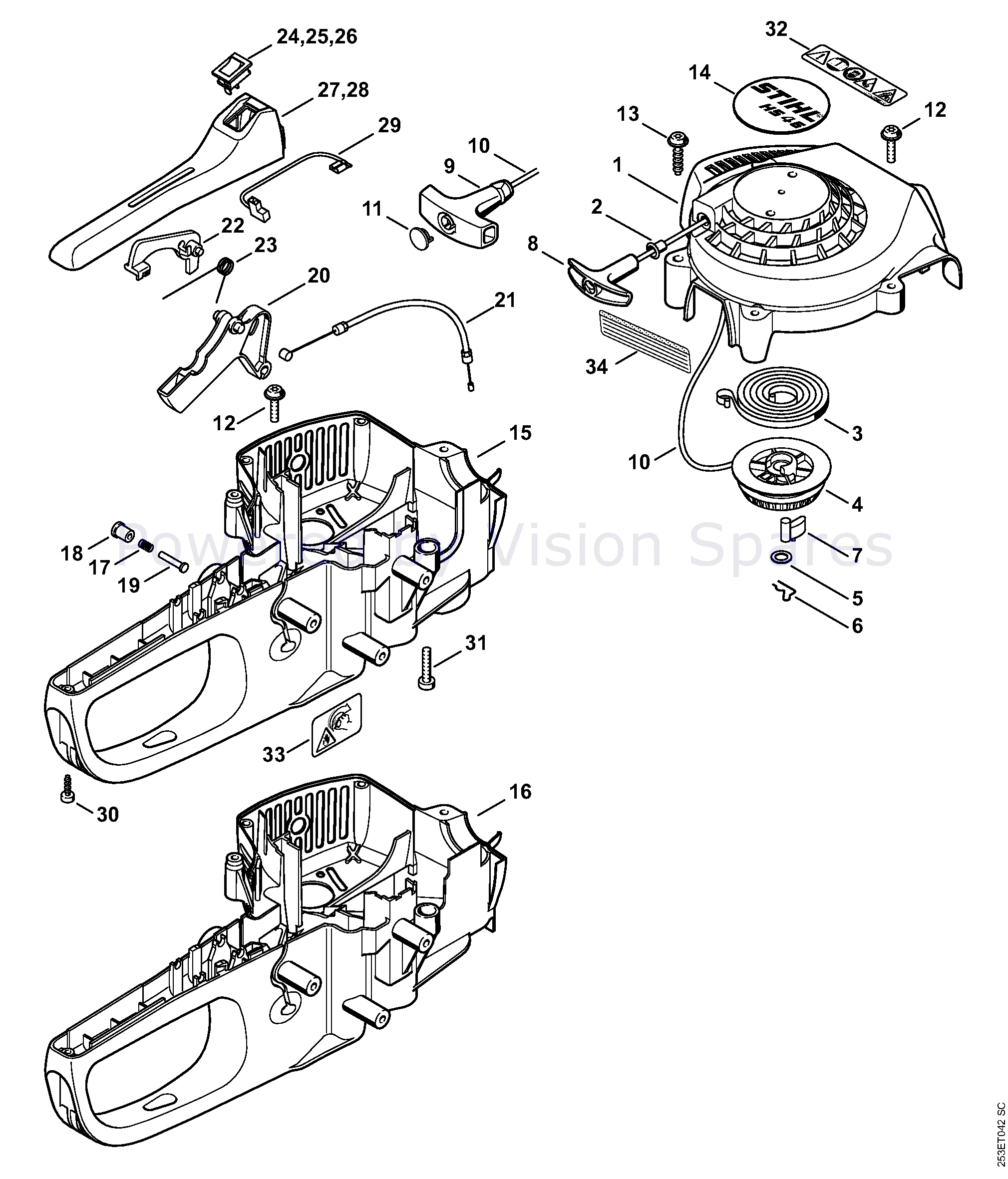 stihl hs56c parts diagram