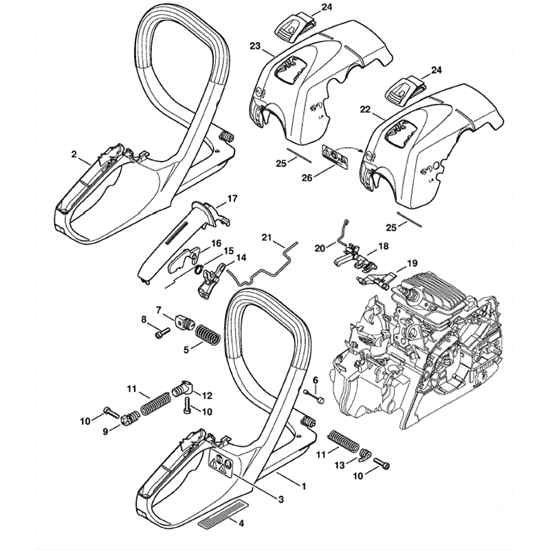 stihl ms 170 throttle linkage diagram