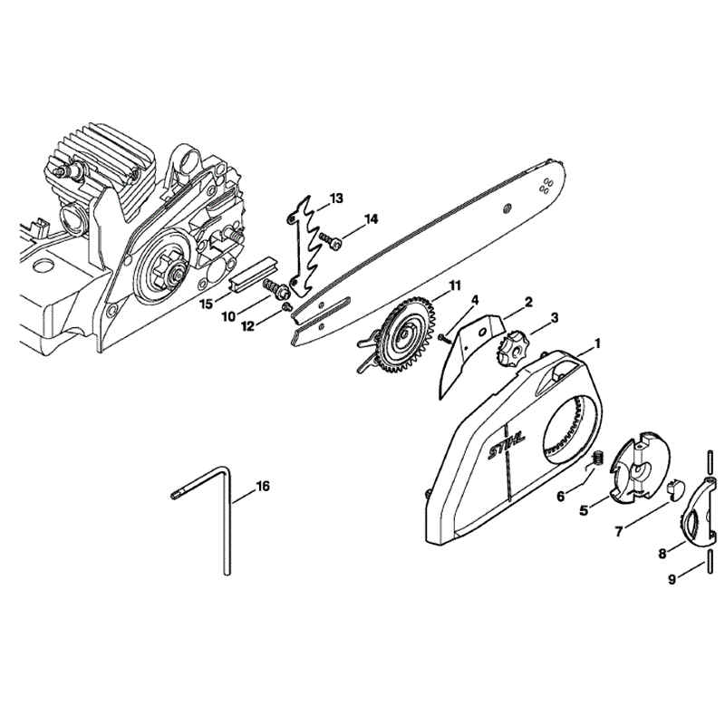 stihl ms210 chainsaw parts diagram