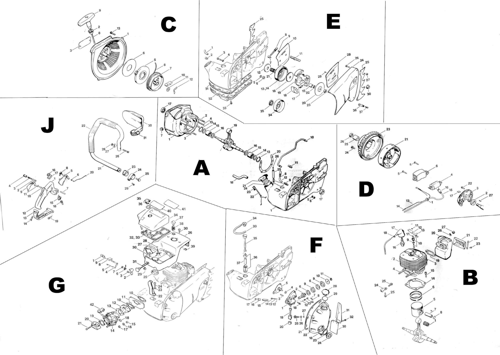 stihl ms290 chainsaw parts diagram