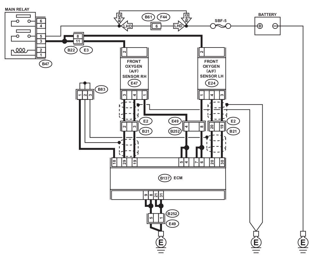 subaru outback 2000 o2 sensor wiring diagram