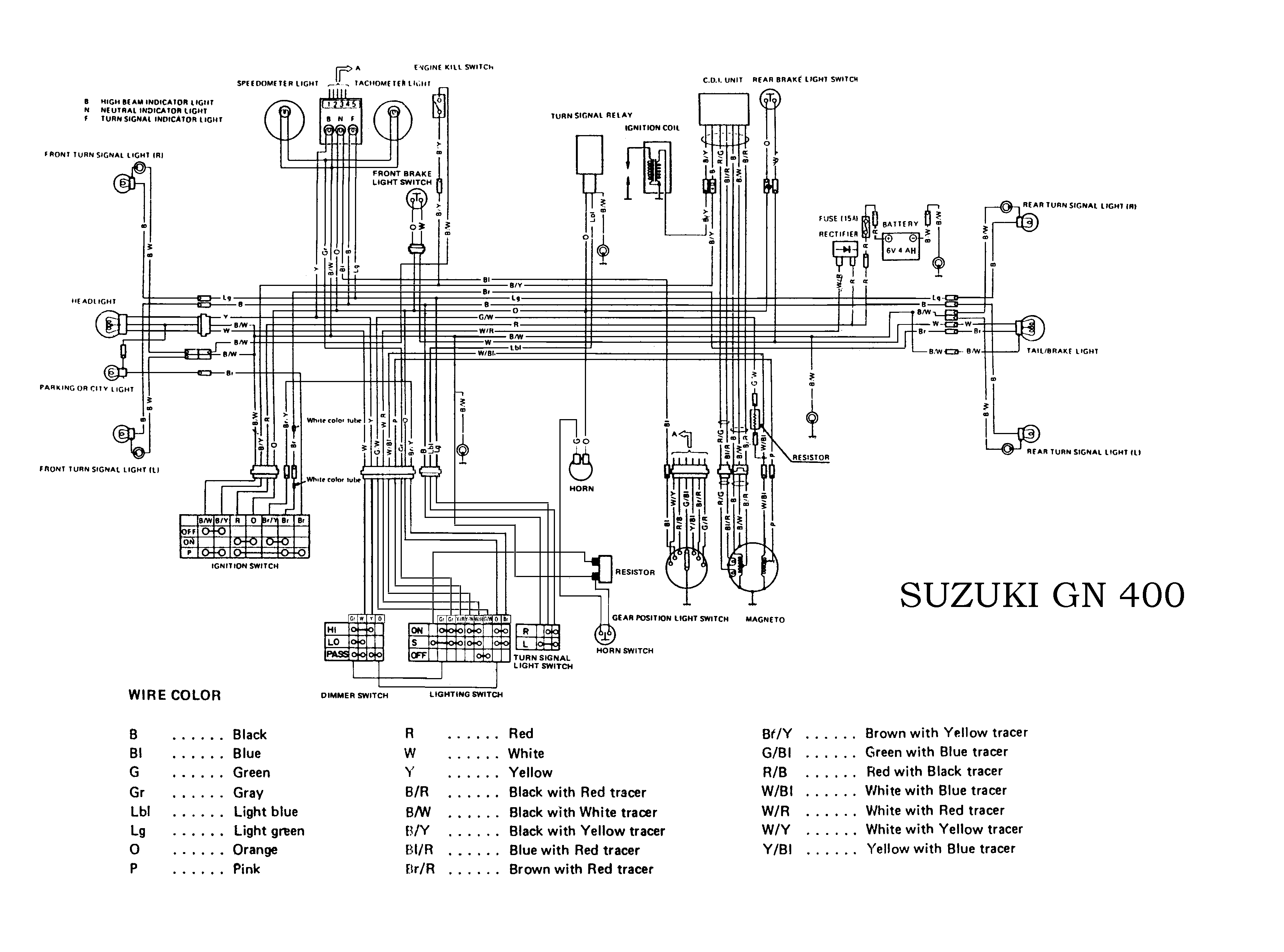 suzuki eiger 400 wiring diagram and parts