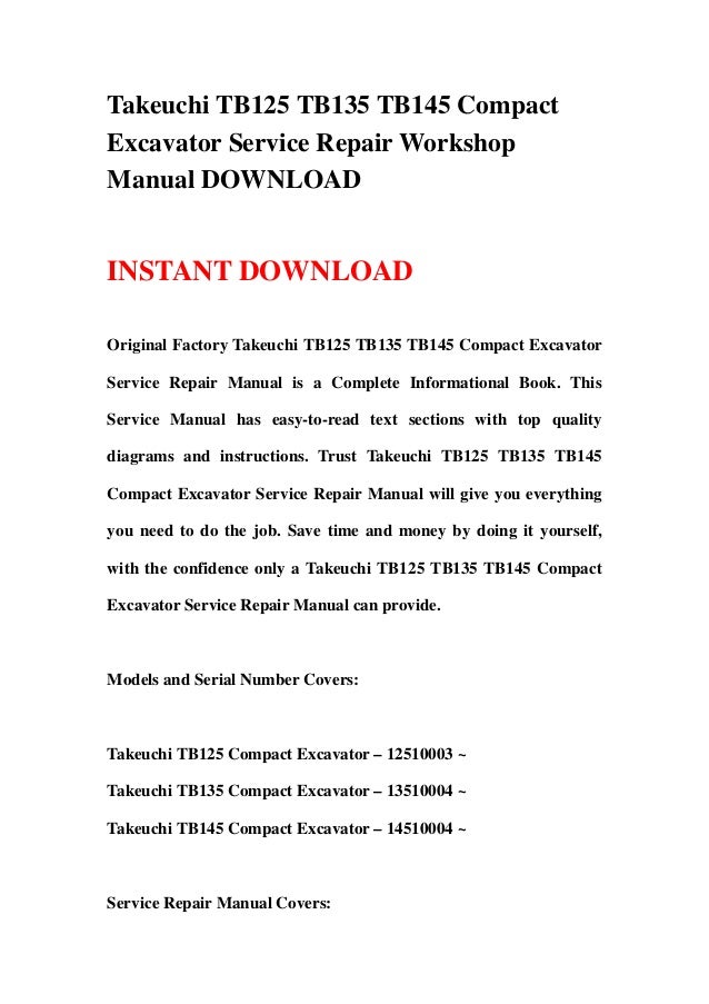 takeuchi tb135 wiring diagram