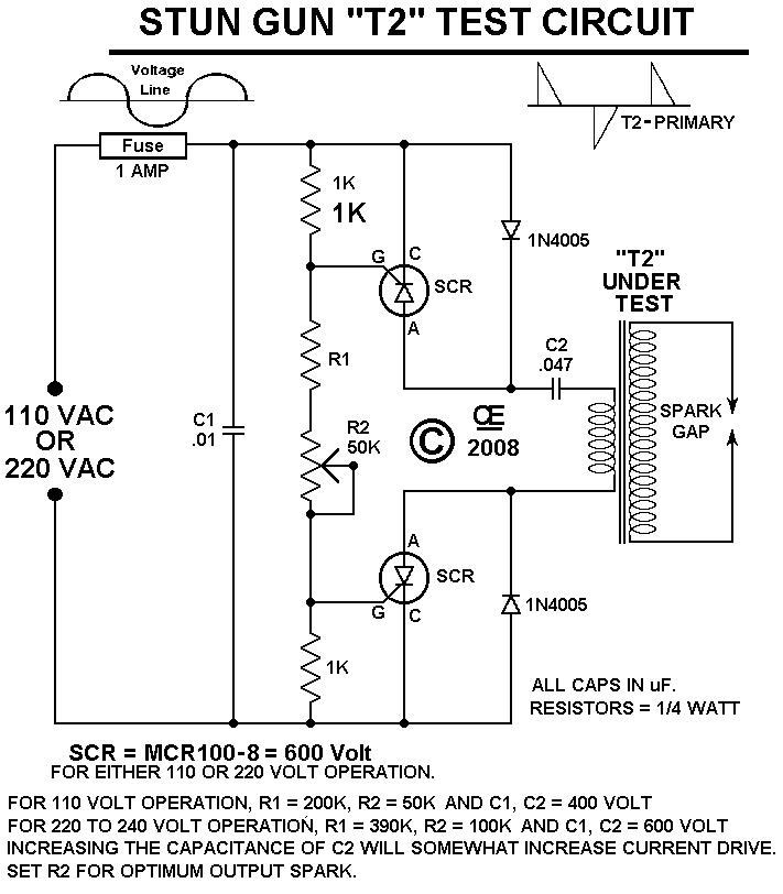 Taser Stun Gun Circuit Diagram