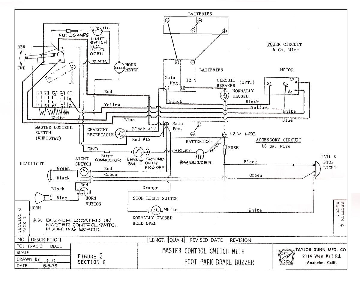 taylor dunn wiring diagram ms7