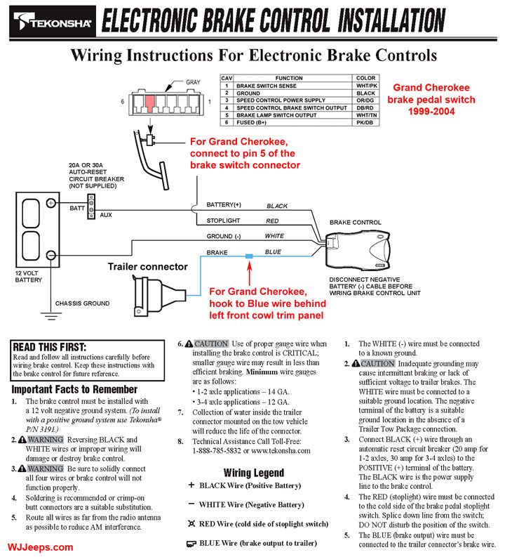 tekonsha prodigy brake controller wiring diagram