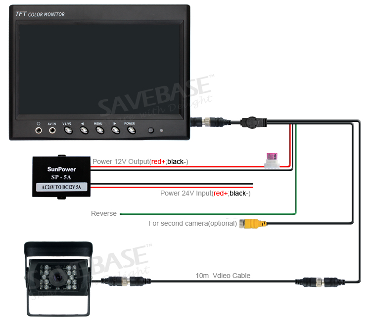 tft lcd monitor reversing camera wiring diagram