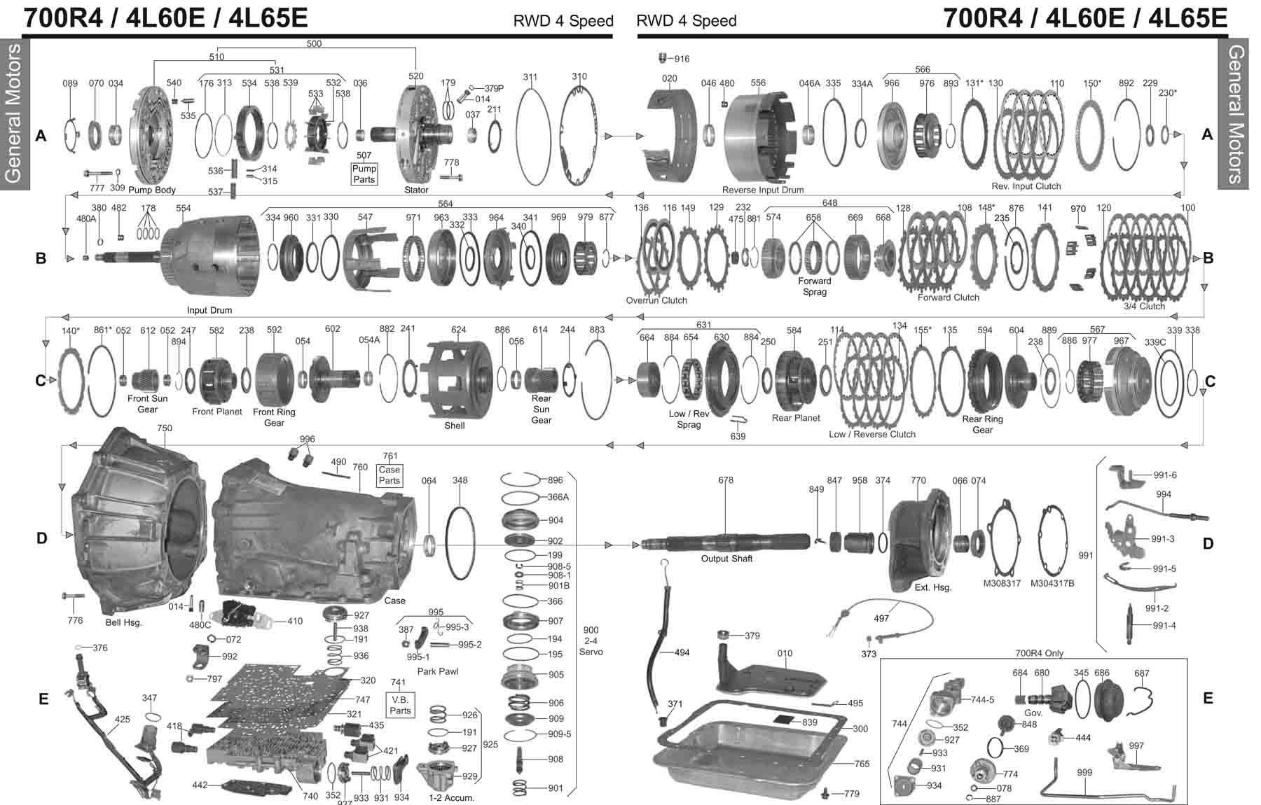 th350 transmission parts diagram