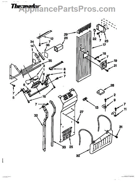 thermador refrigerator parts diagram