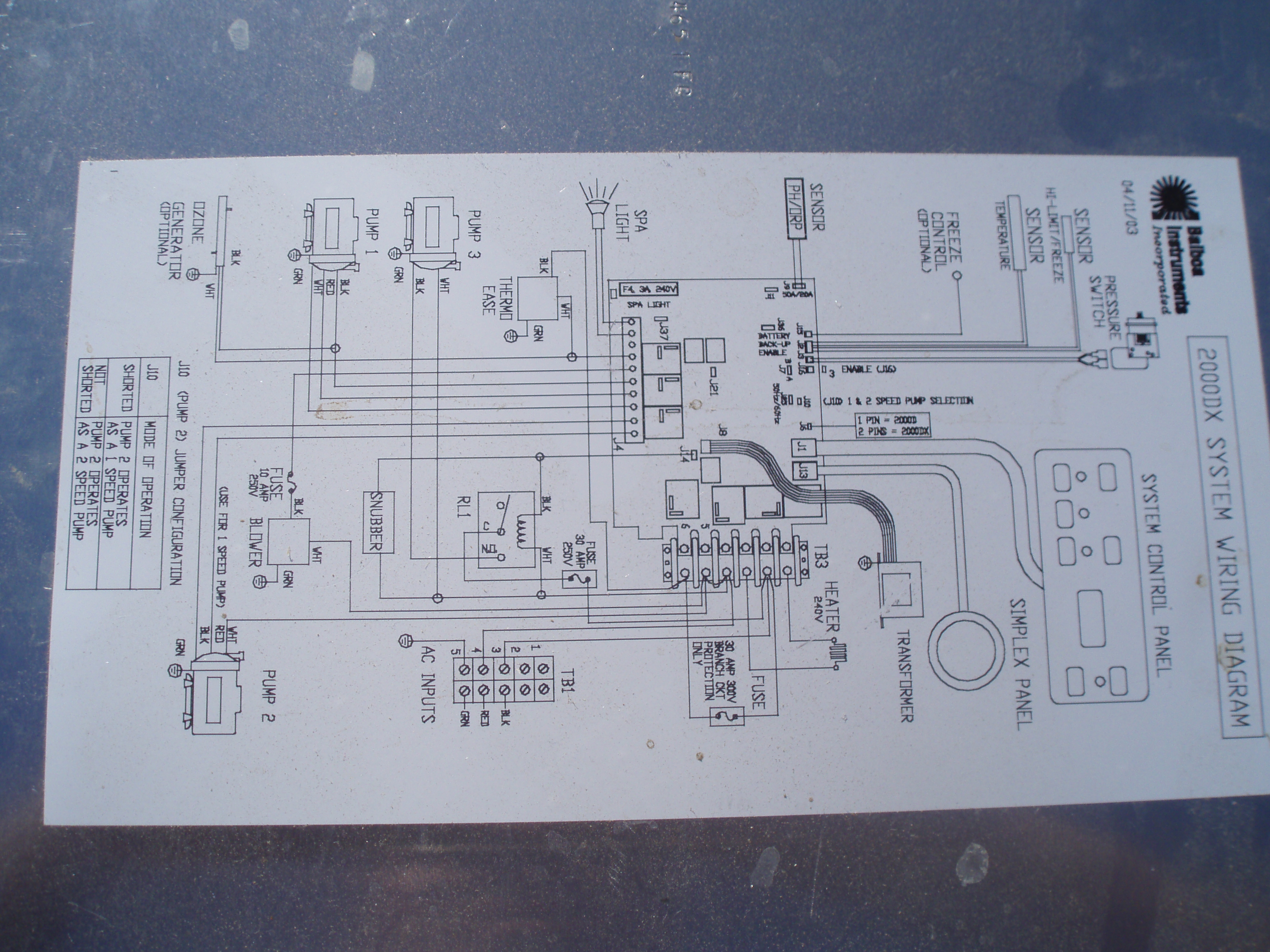thermospa 2000d wiring diagram