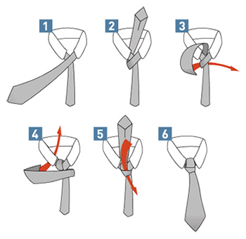 tie double windsor knot diagram